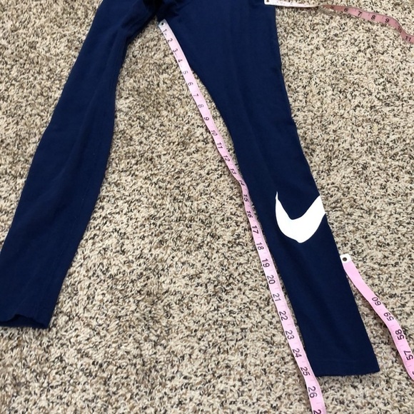 Nike High Waisted Club Leggings Size XS Navy Blue Cotton - Picture 10 of 12